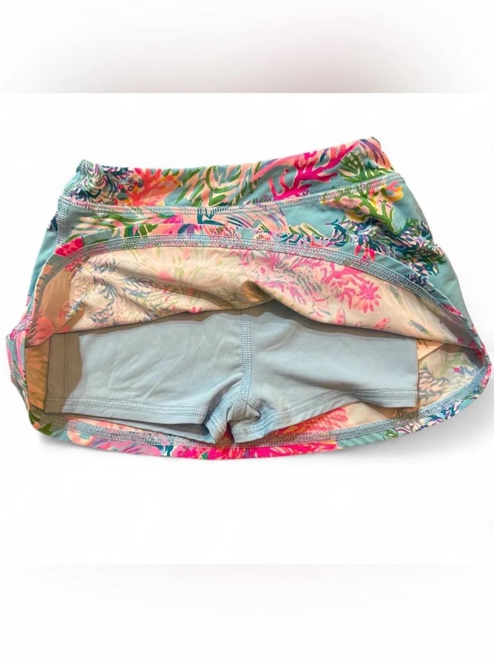 Lilly Pulitzer Luxletic Skort with Pink and Green Coral Print